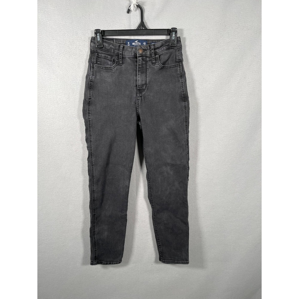 Hollister Co. Mom Jeans Womens 25x27 Black Denim Classic Fit Ultra High Rise
